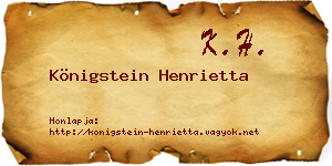 Königstein Henrietta névjegykártya