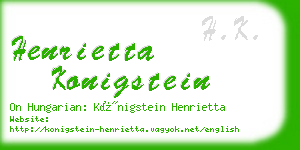 henrietta konigstein business card